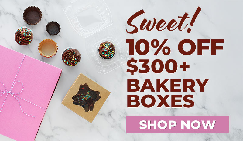 10% Off $300+ Bakery Boxes