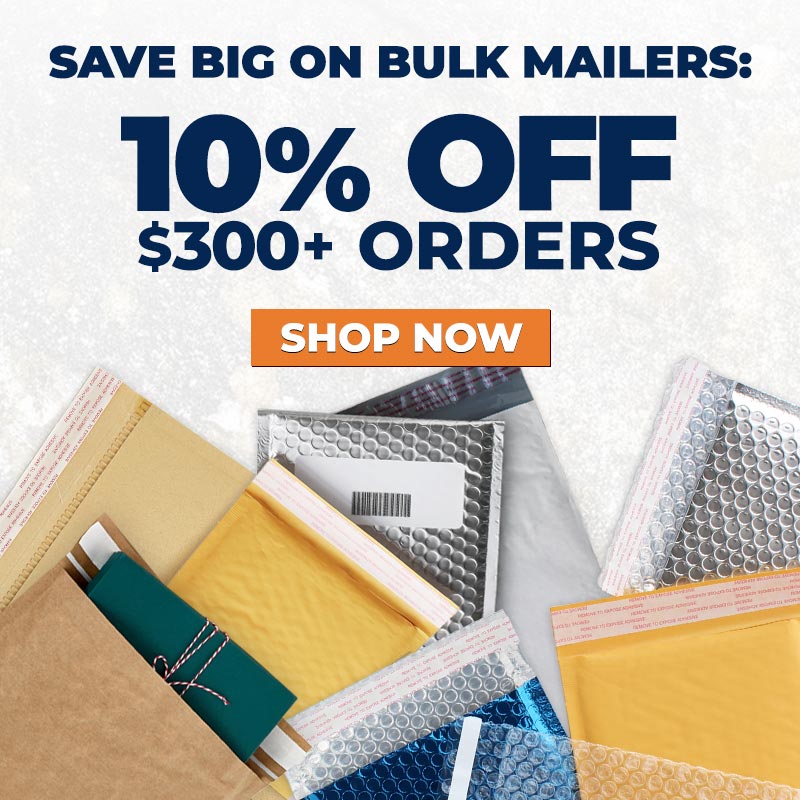Save Big On Bulk Mailers 10% Off $300+ Orders - Shop Now