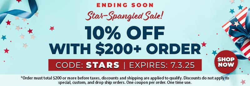 Star Spangled Sale - 10% Off $200+ Order